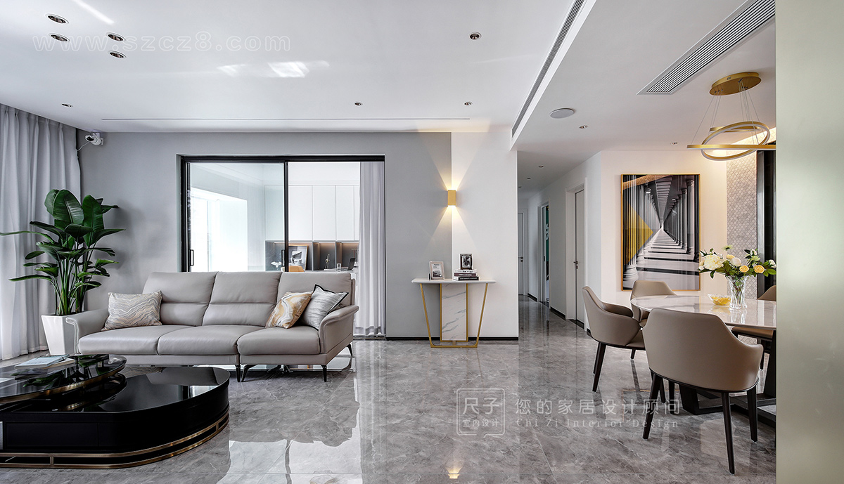 深圳观海台 140 平米现代轻奢风,生活因光影斑驳而精彩-8