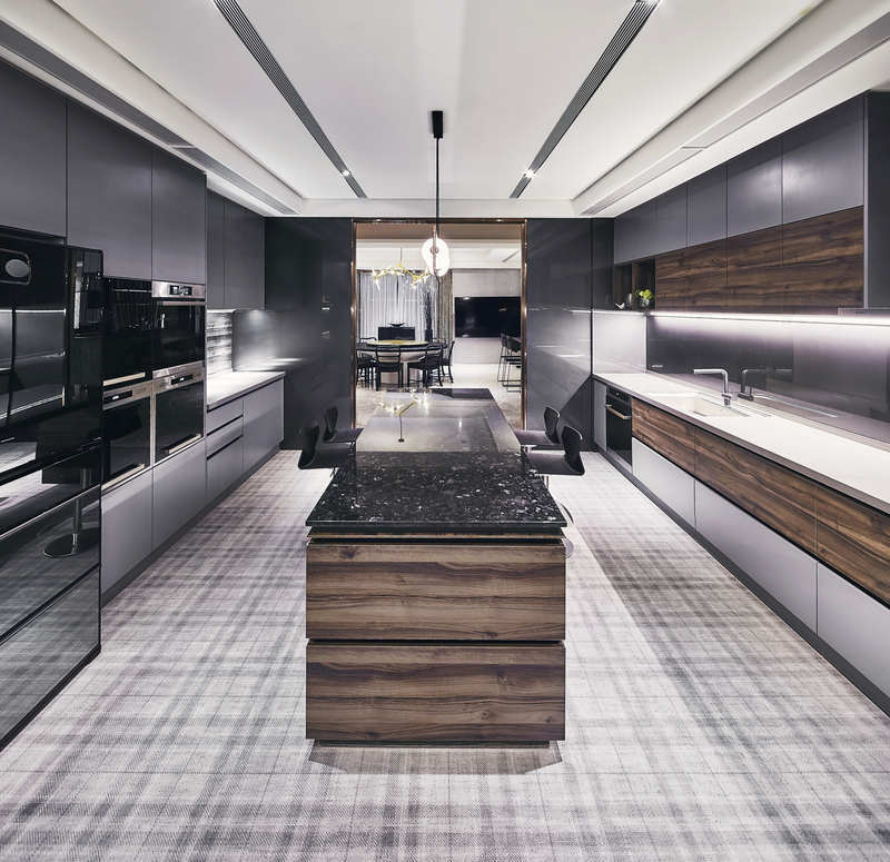 灰色雅致空间,几何元素与现代语汇的完美融合-10