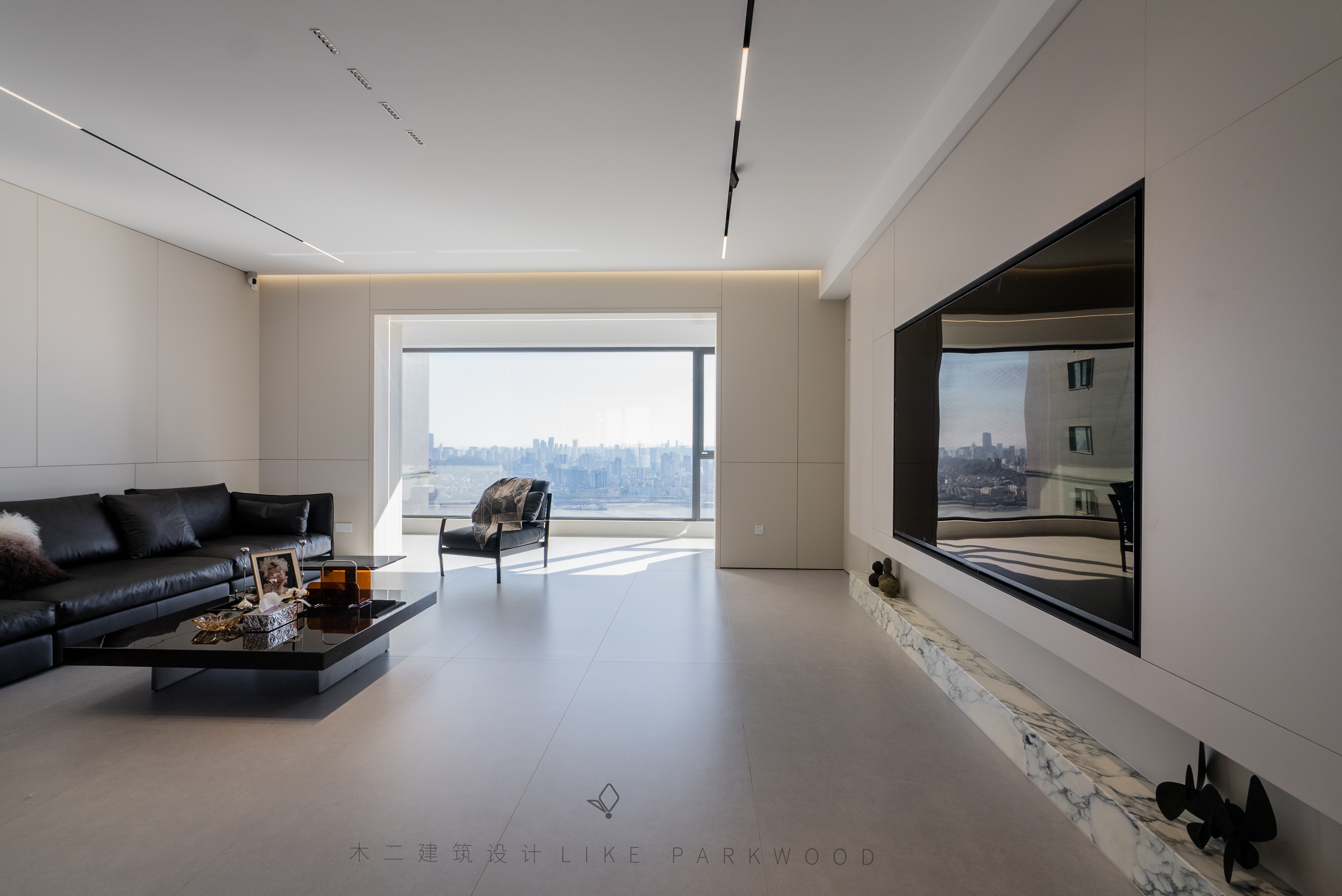 木二设计|298平极简滨江平层-0