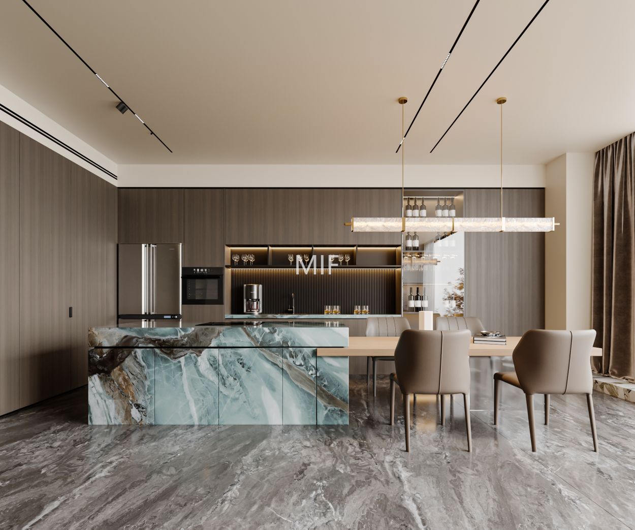 现代风大平层渲染-2