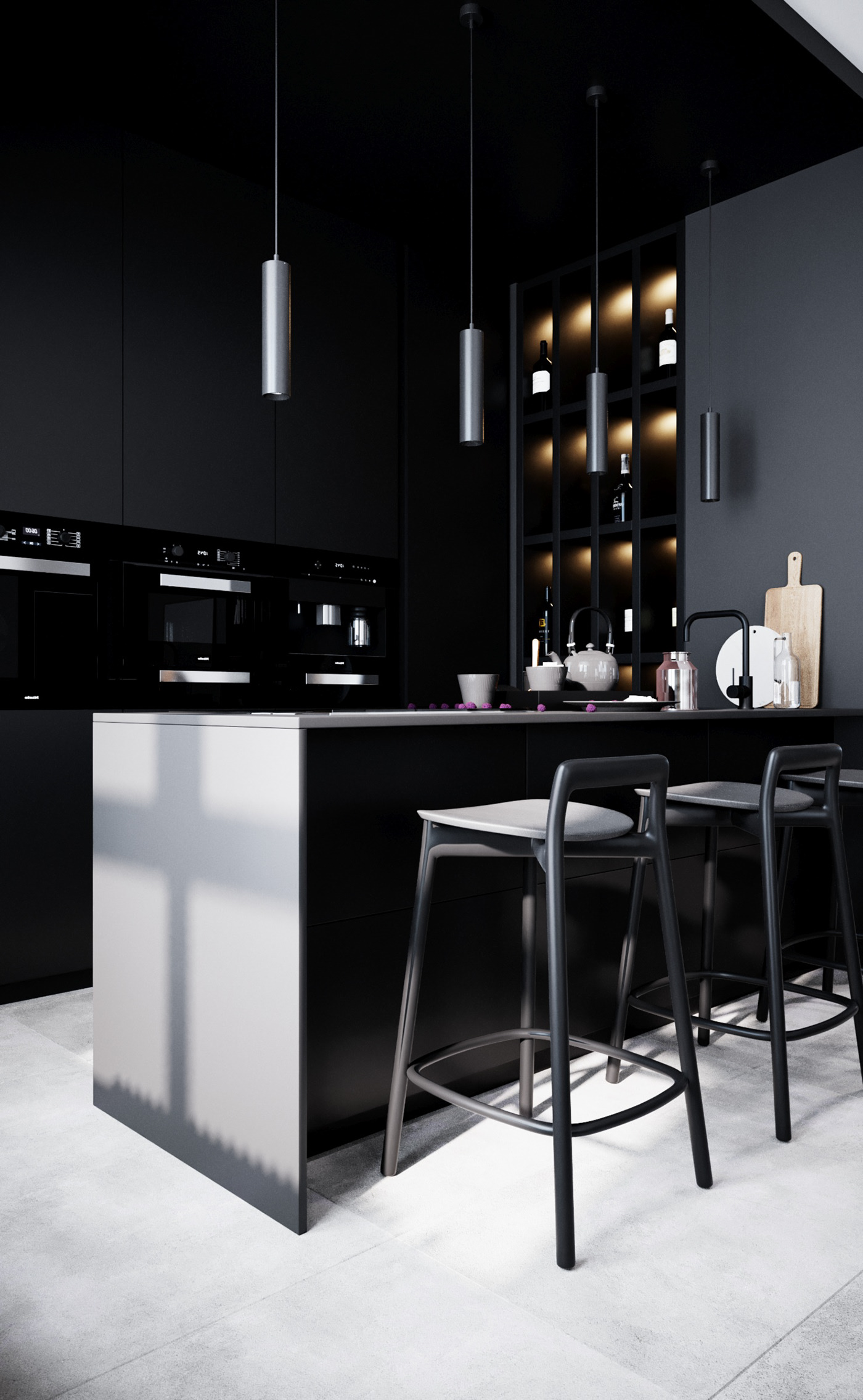 高级黑色系公寓设计 细节超多！-7