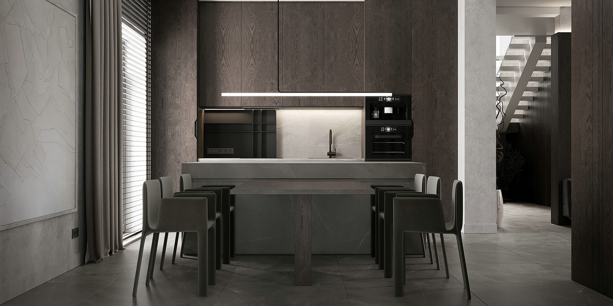 乌克兰基辅350㎡住宅设计 超有设计感！-4