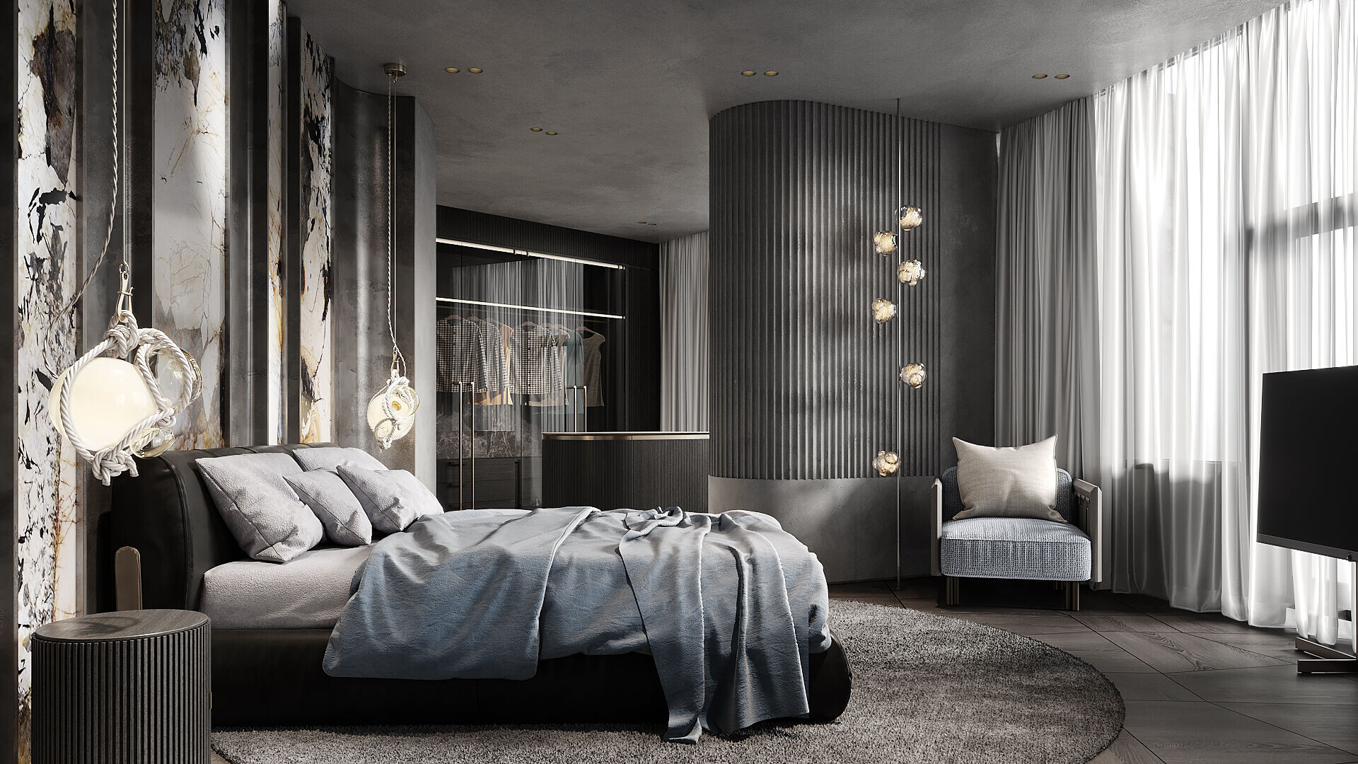 乌克兰极简黑公寓丨乌克兰基辅丨IQOSA-28