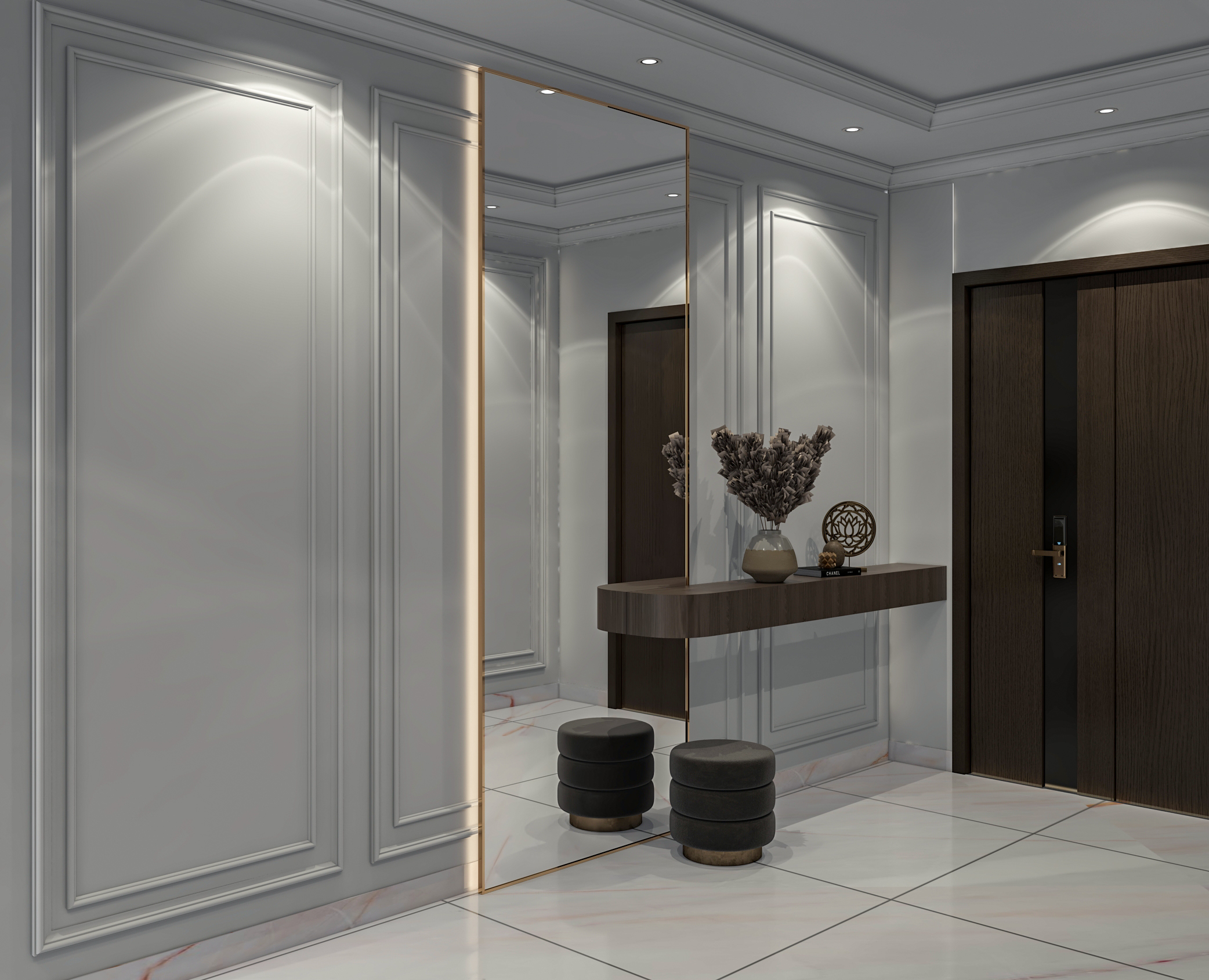 带厨房的新古典风格接待室-20