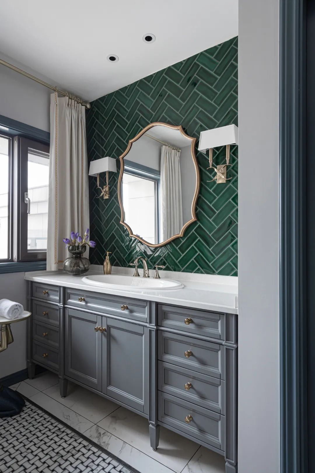 竖厅改横厅的超强设计，诠释优雅温柔的空间氛围 | 宏福樘设计-41