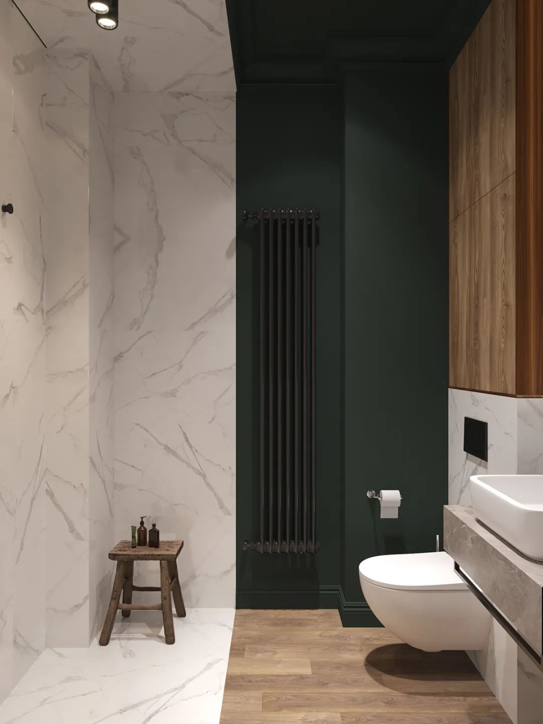 莫斯科 66㎡莫兰迪简约风公寓,玻璃隔断打造开放式空间-68