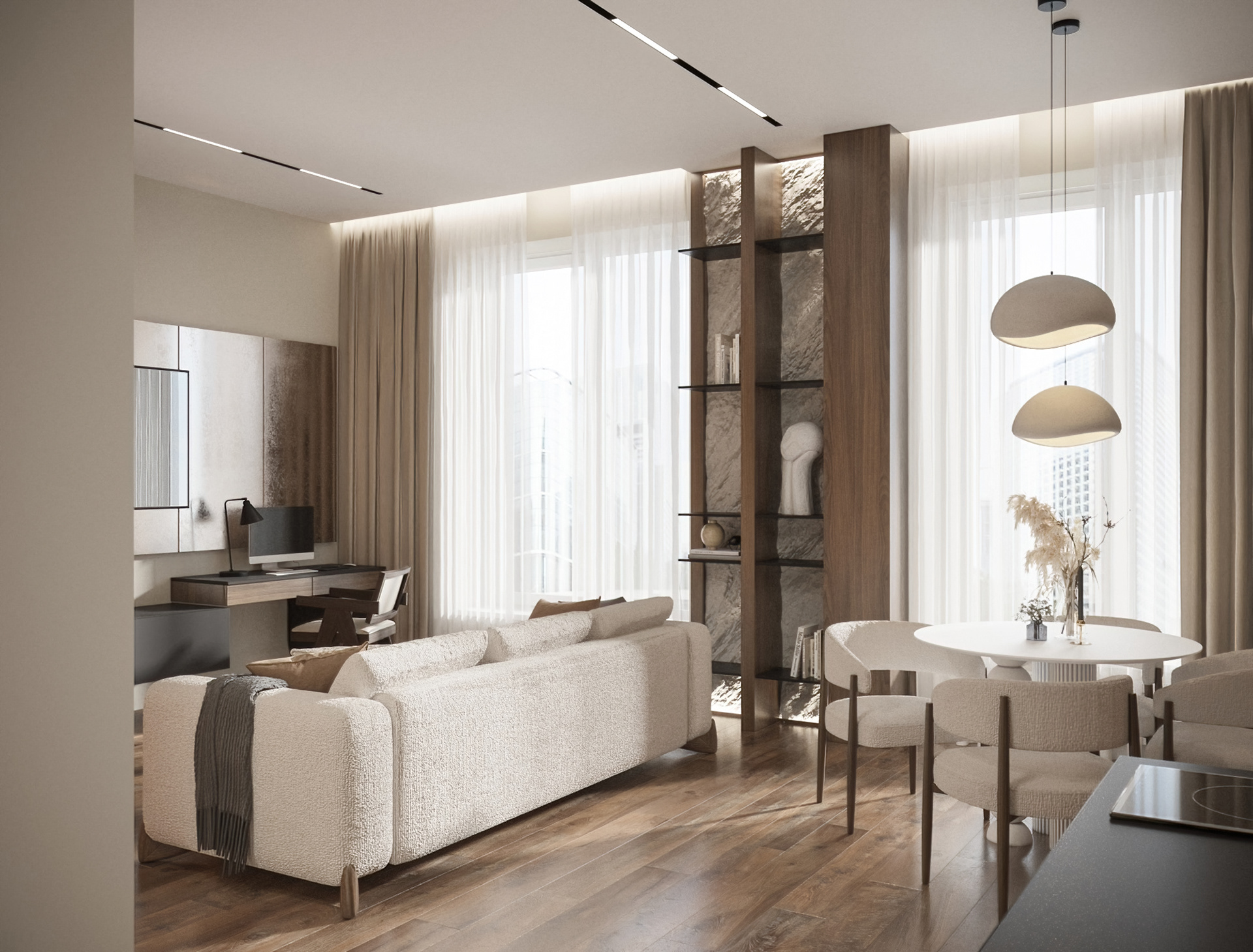 Квартира для девушки в стиле Джапанди-1