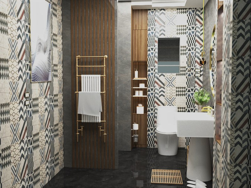 Smouha 公寓时尚浴室设计-5