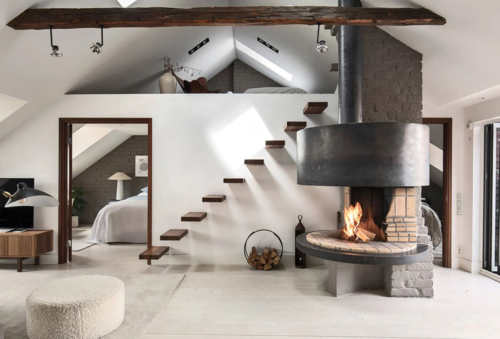 百年砖墙的现代阁楼公寓-12