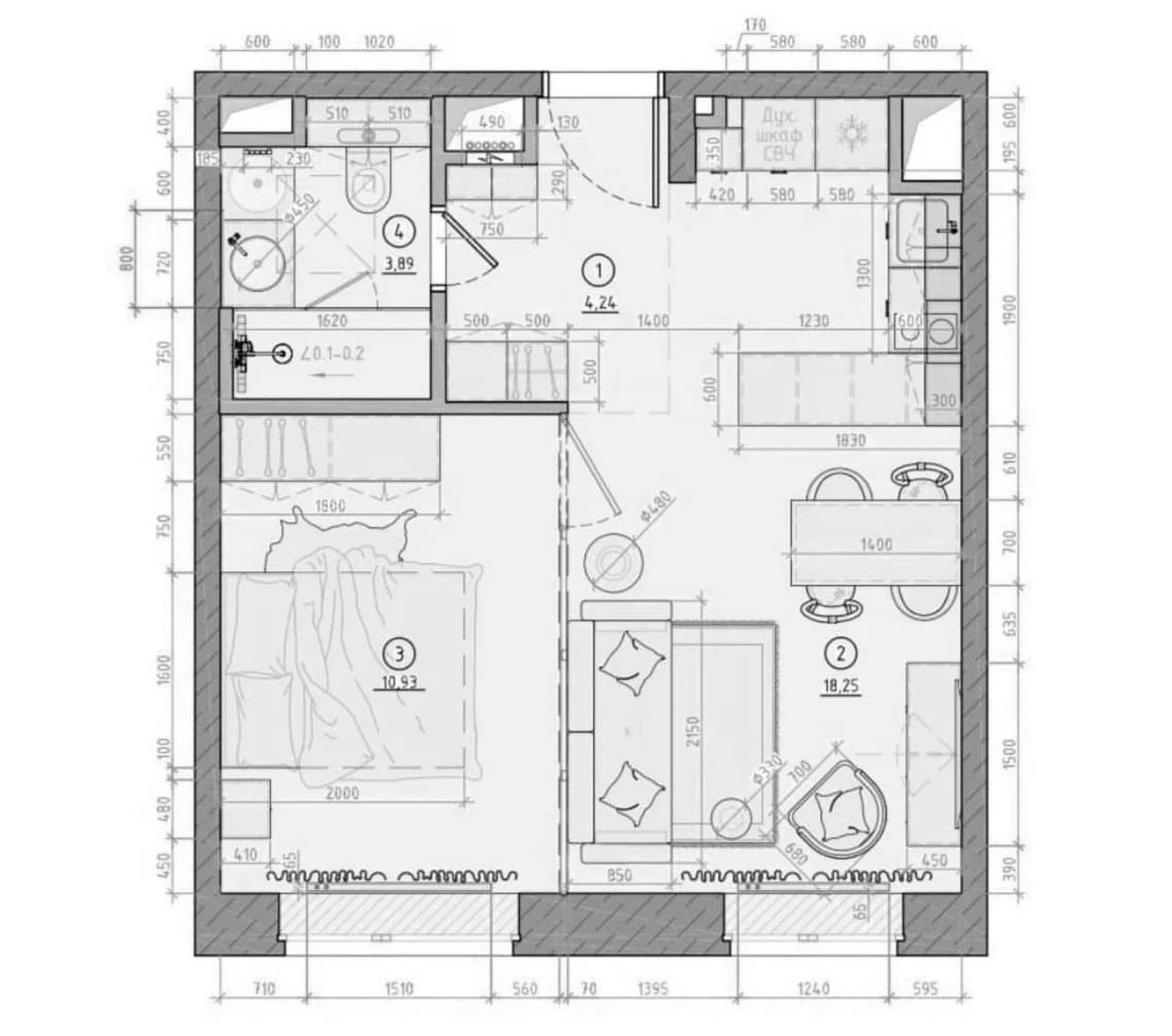 37㎡小宅设计丨Sergunina Design-5