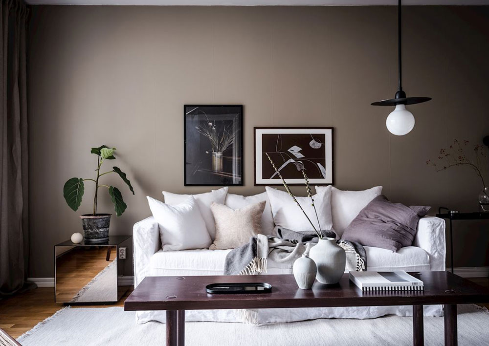 暗色调瑞典小公寓，舒适实用空间利用-3