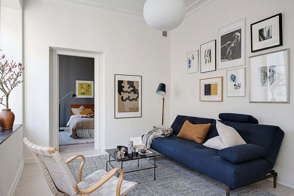 瑞典简约灰调一居室公寓-2