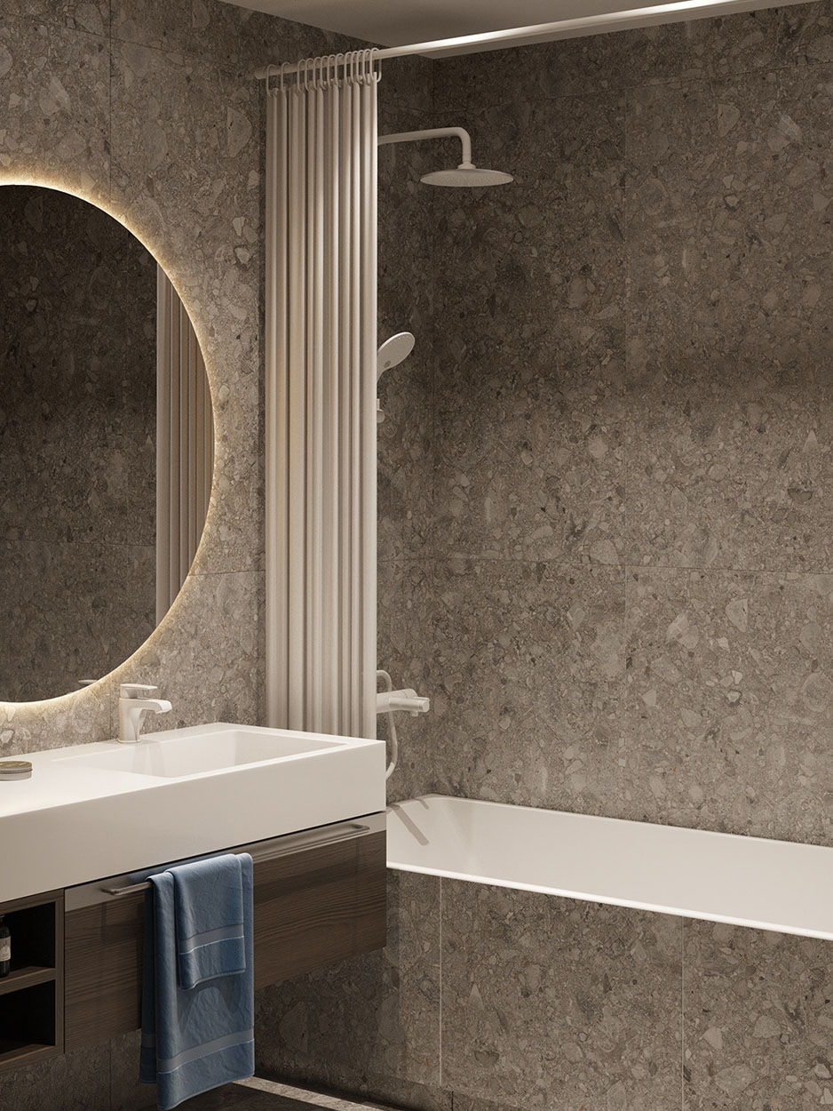 水磨石打造清新又高级的工业风浴室丨鸽盟·厨卫改造家-8