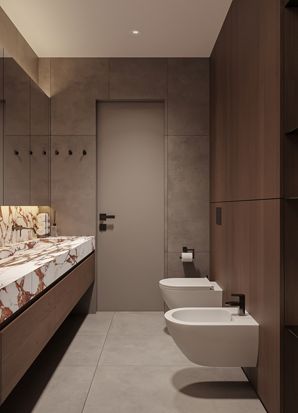 Red accents — Lviv townhouse for young couple-13