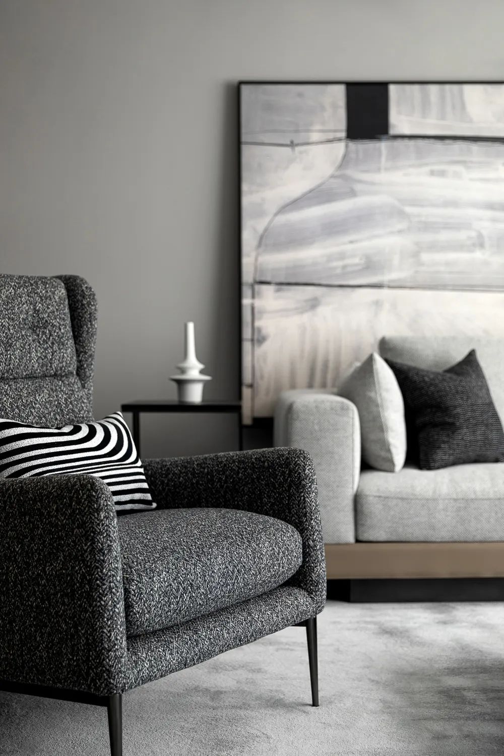 黑白灰的现代简约之家丨中国杭州丨意墅空间设计-17