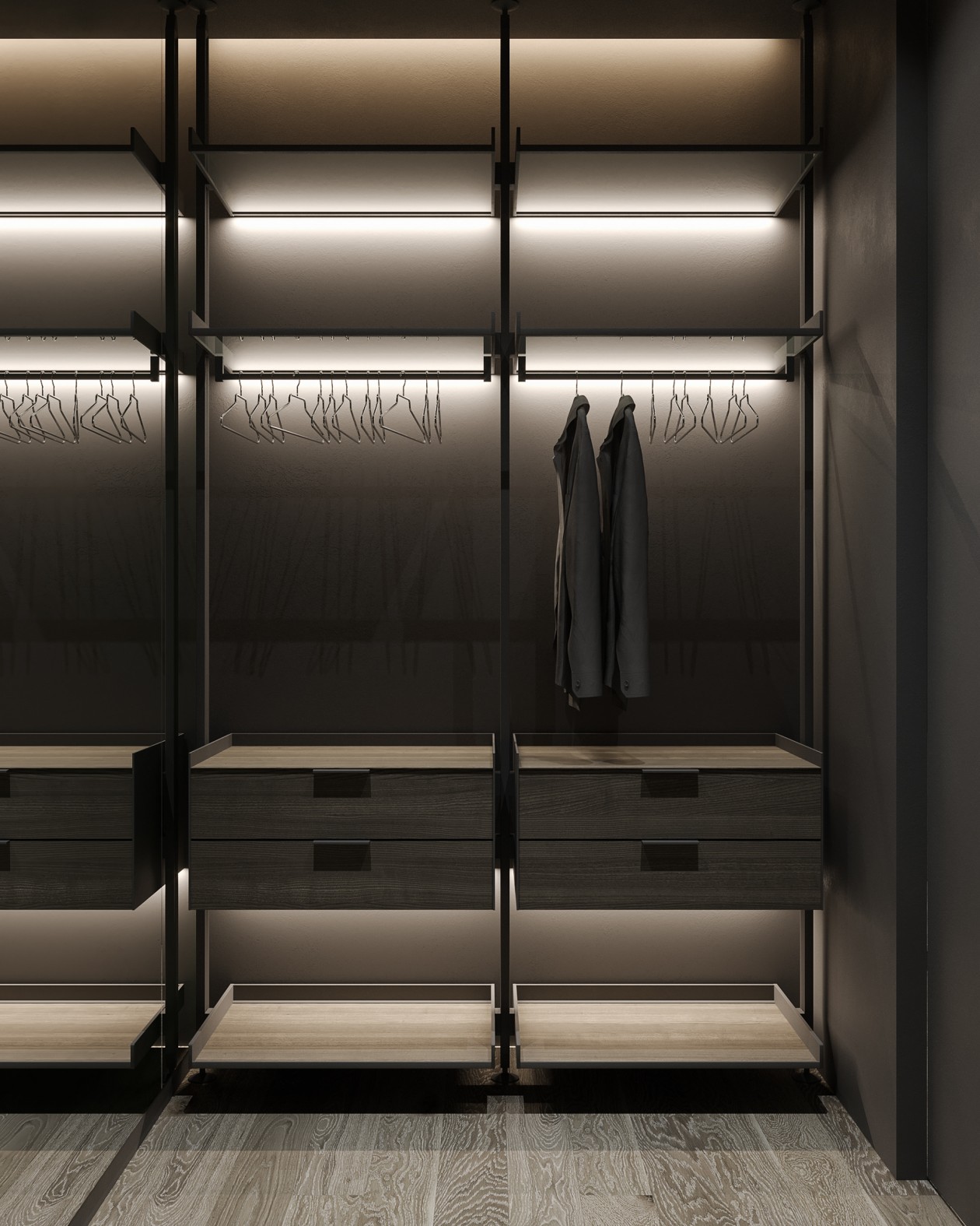 90㎡高级黑色系公寓设计 细节超多-8