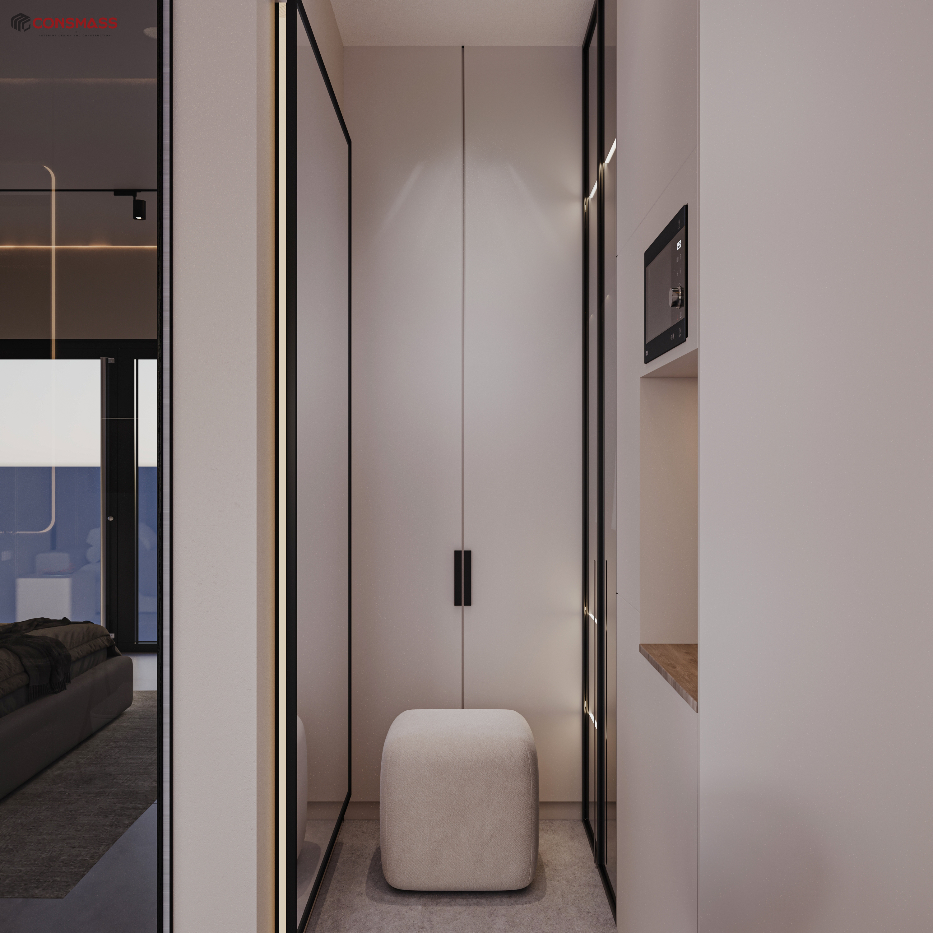 Bedroom, wardrobe & bath-6