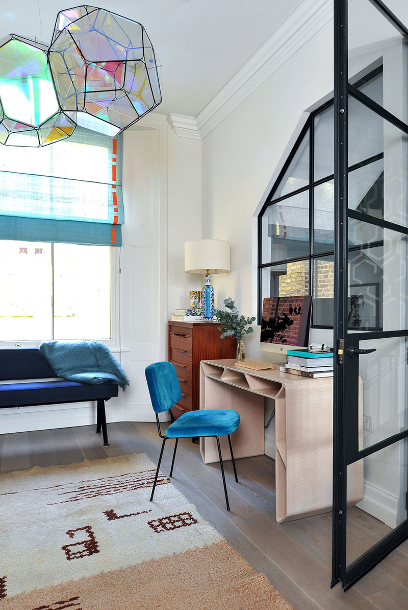 伦敦彩色家庭住宅，混搭风格演绎活力空间-13