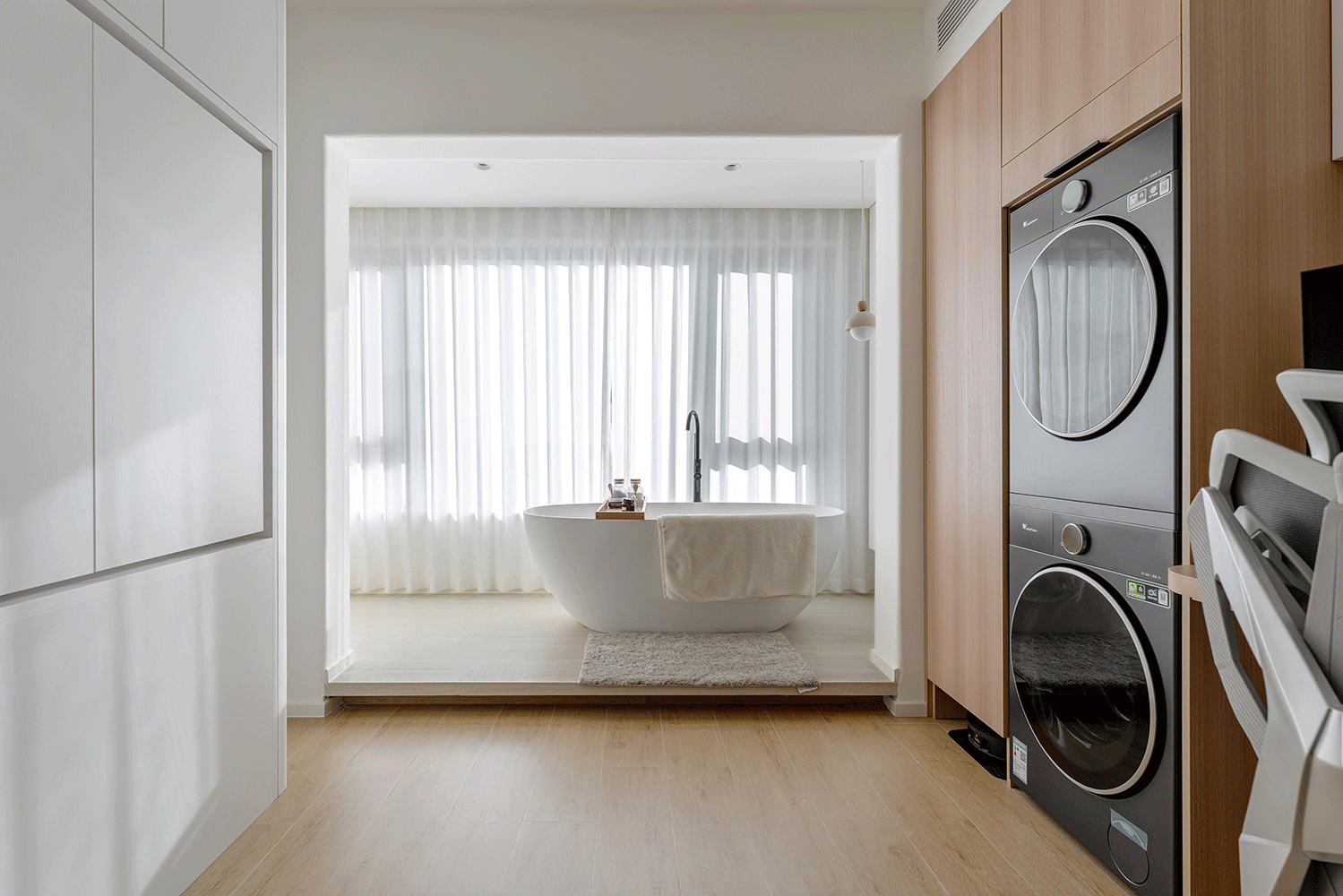 67㎡小家靠旋转电视墙变出N种生活场景丨久栖设计-29