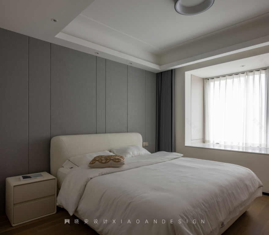 极简原木邂逅黑白灰,打造 125㎡艺术私宅丨晓安设计-49