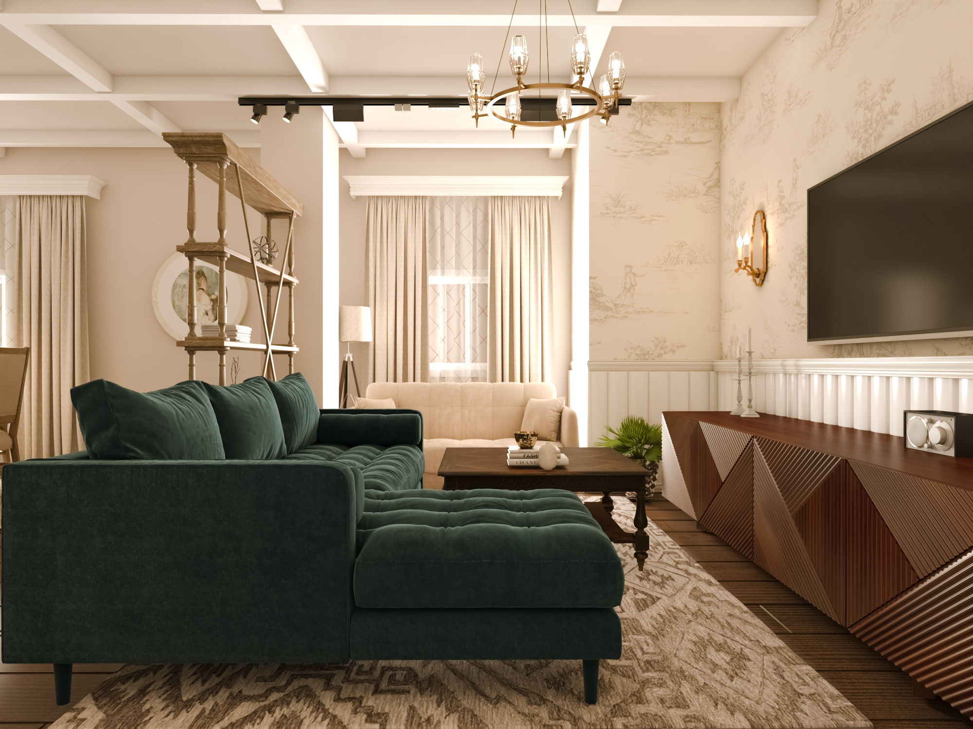 country house inspired living area-0