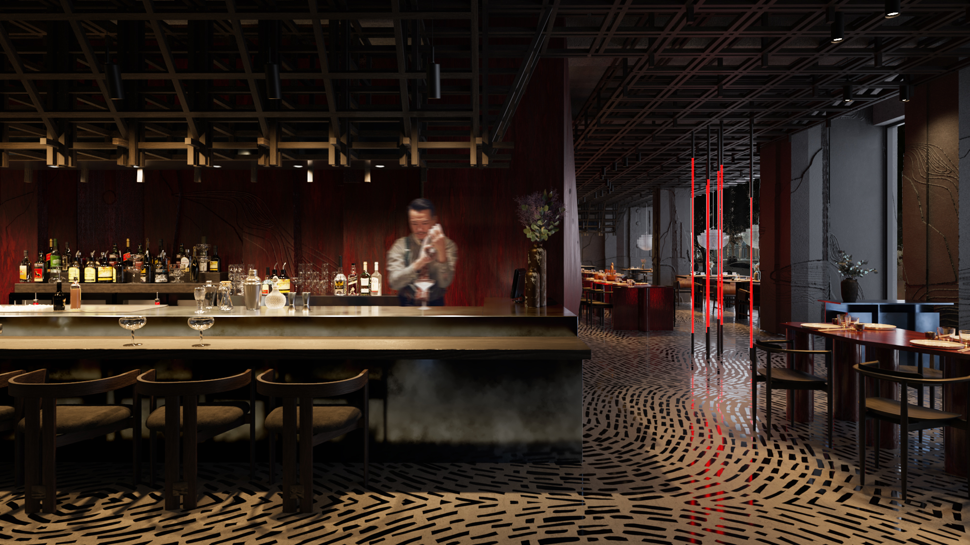 “WU” Pan Asian Restaurant（“WU”泛亚餐厅）丨electric architect-3