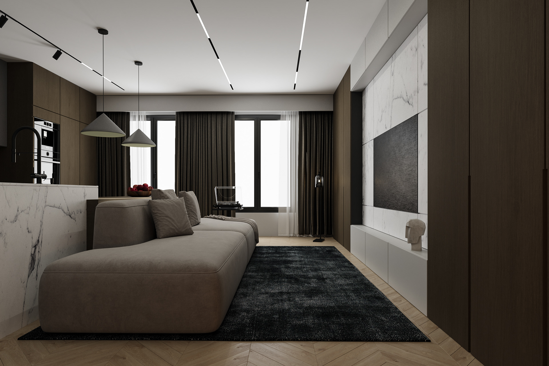 客厅餐厅（在一些房屋布局中，将客厅和餐厅打通成一个空间时的称呼） 丨Artavazd Samsonyan-11