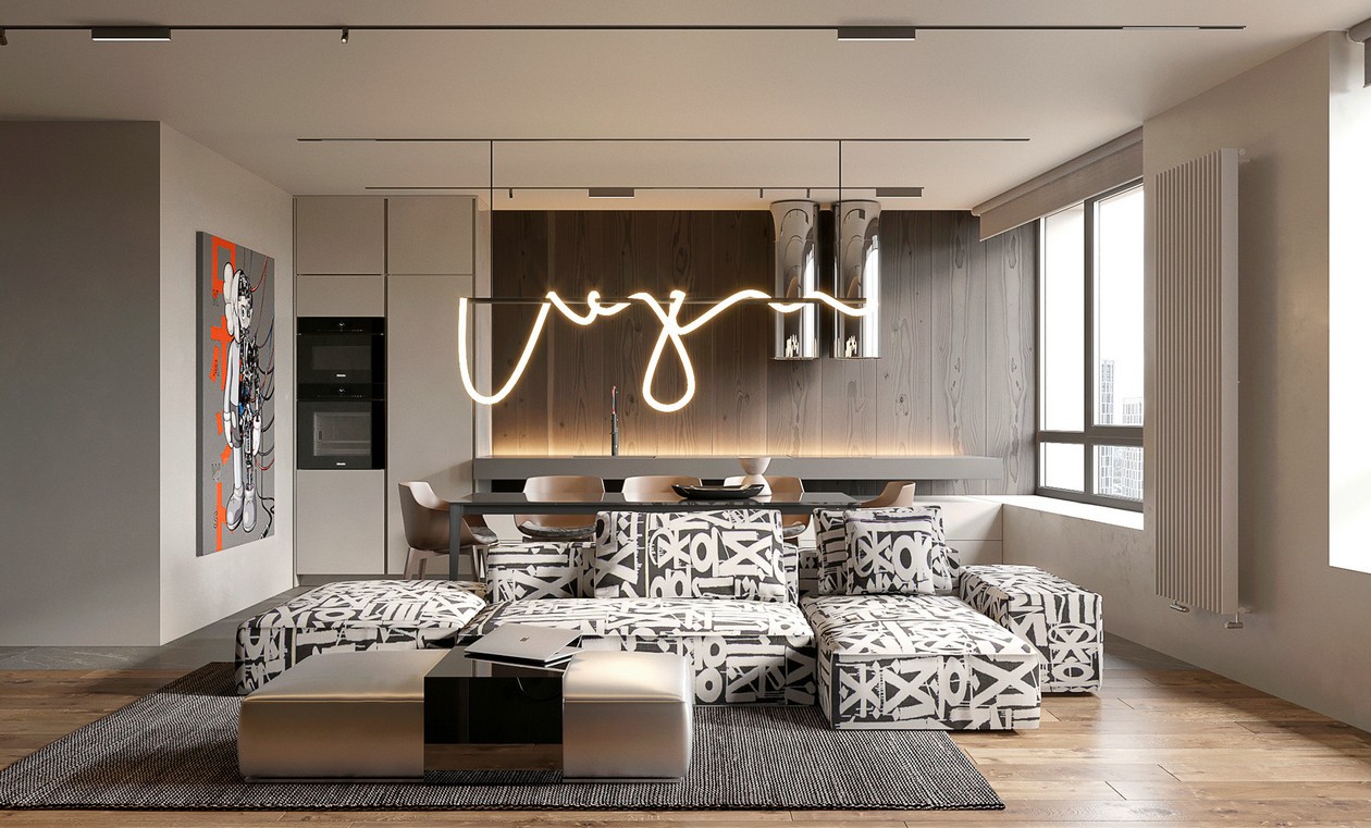 原木+活力橙 整个空间既舒适又有张力！-0