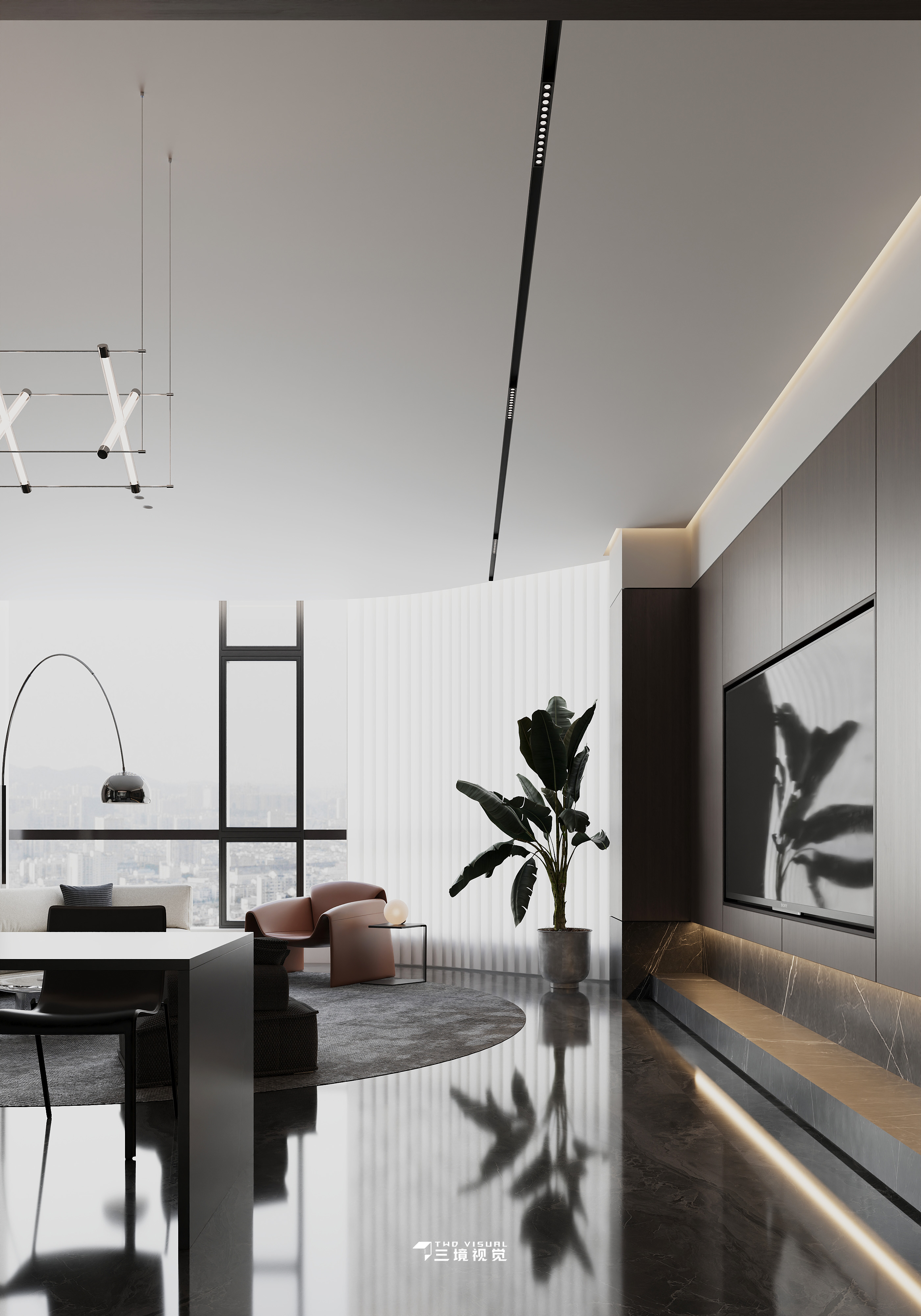 住宅-180平暗黑现代风设计-0