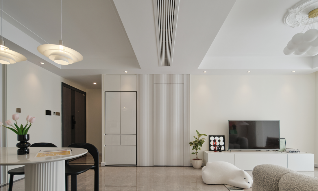 现代奶油风三口之家改造-4