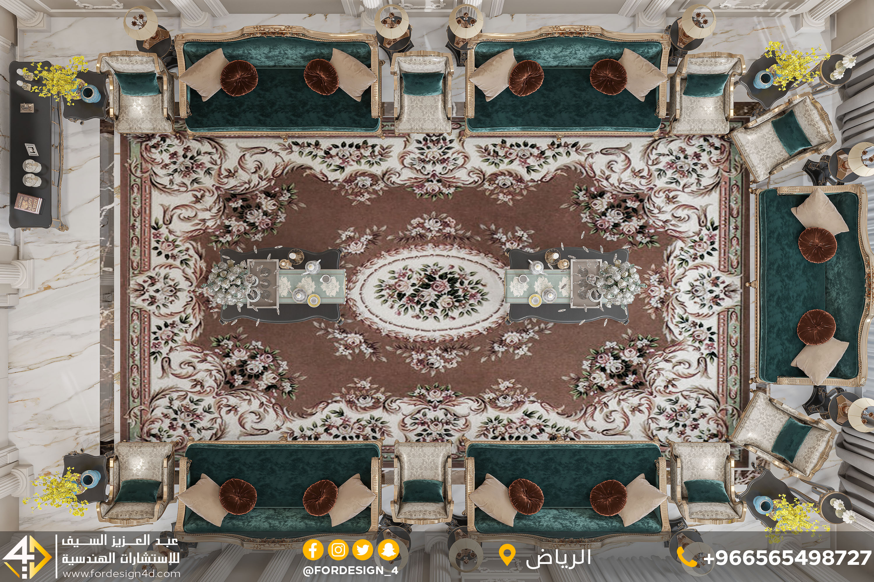 Classic Men majlis in villa in KSA-7