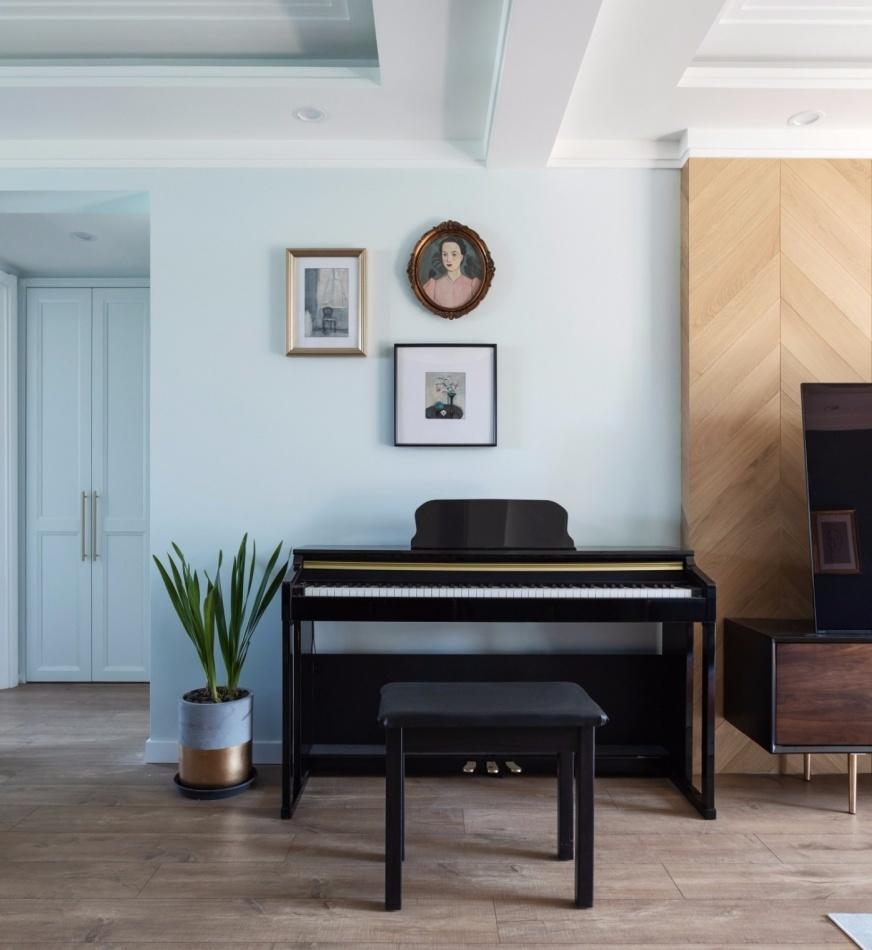 100㎡精装房变身复古轻奢，两代人的生活艺术-15