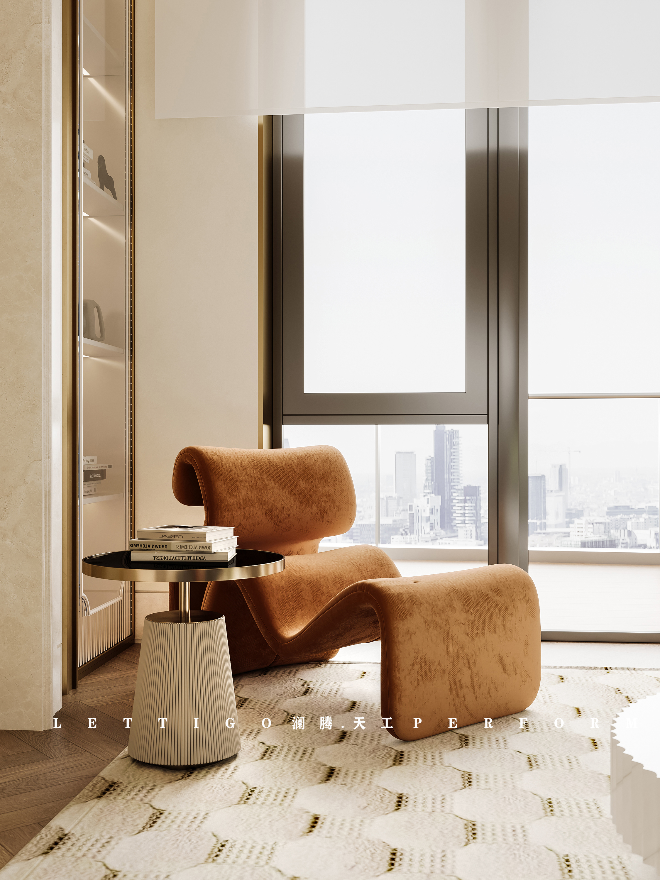 现代奶油法式复式住宅，温柔奶调+复古撞色，精致优雅-4