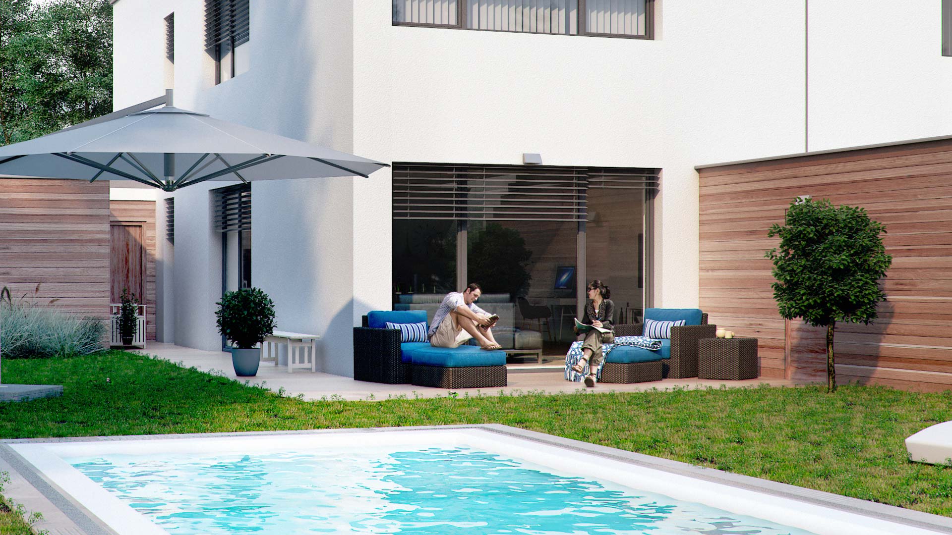 奥地利时尚双屋住宅，宽敞现代生活空间-15