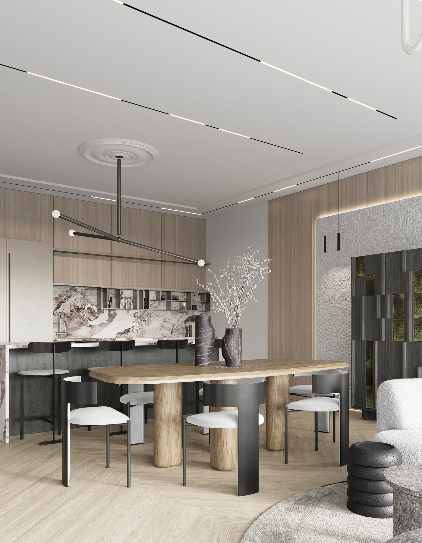 黑白+原木，高级质感别墅 | Katerina Pikhtina-4