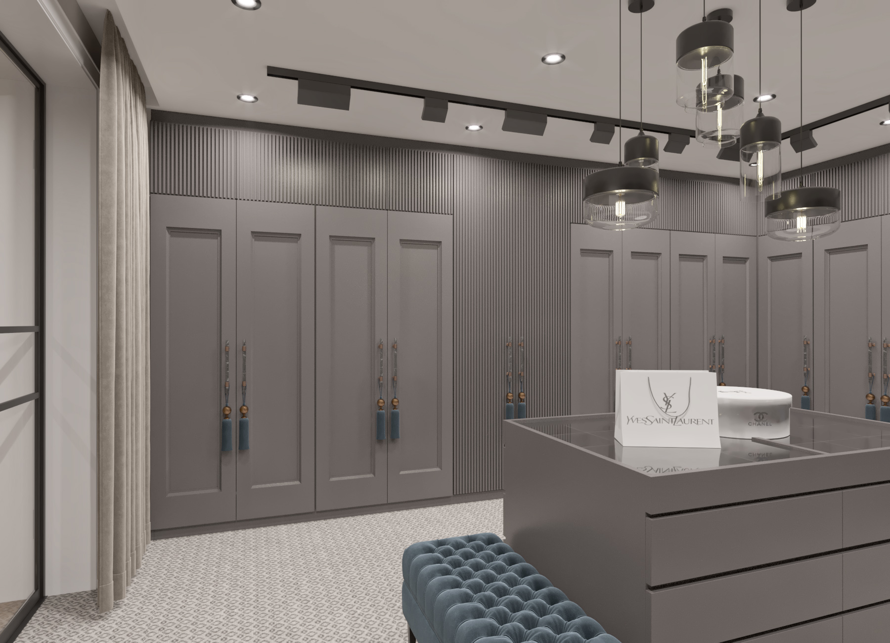 Basement floor design with two dressing rooms-18