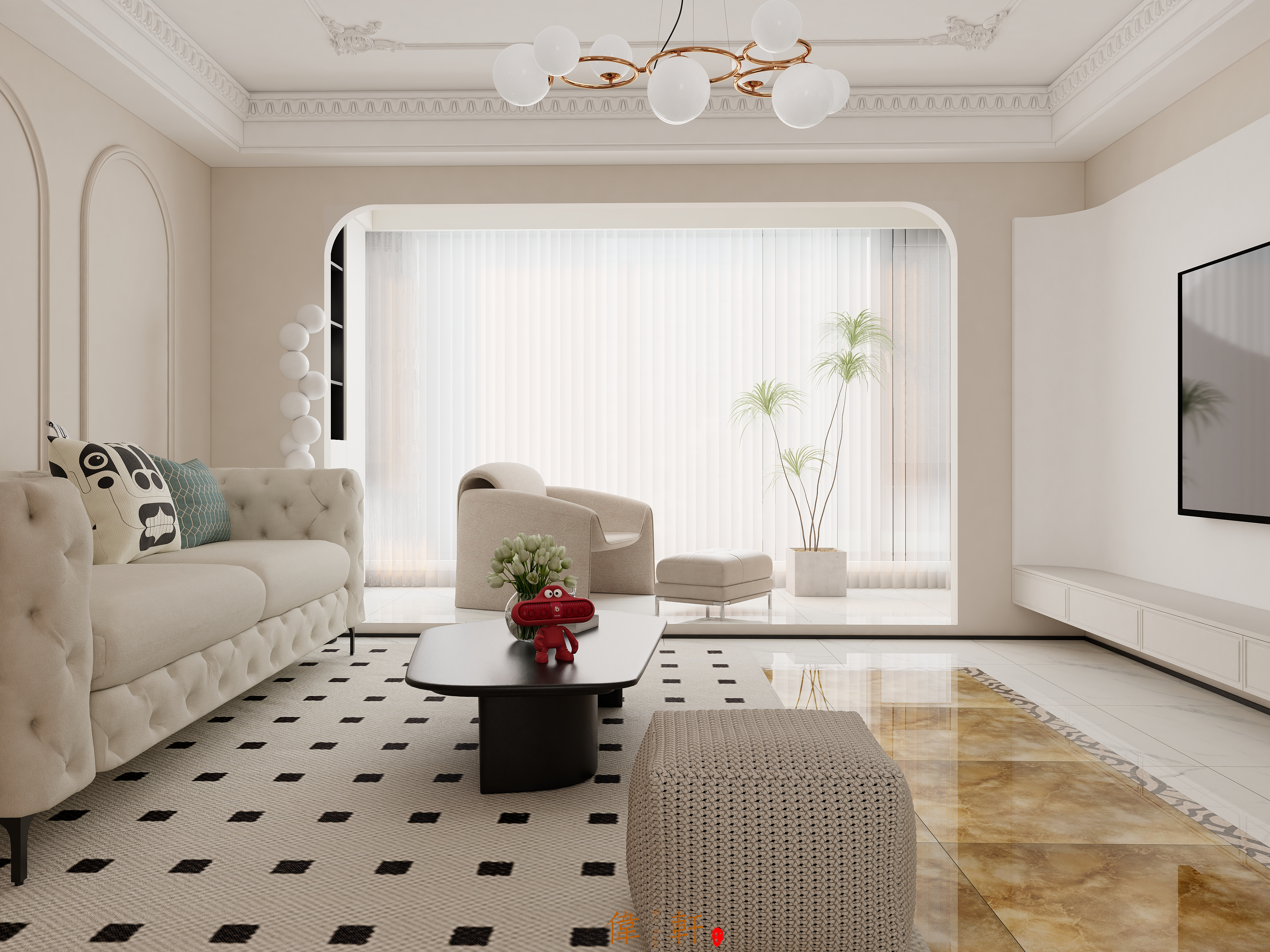 日常设计：碧桂园大黄砖配轻法式-0