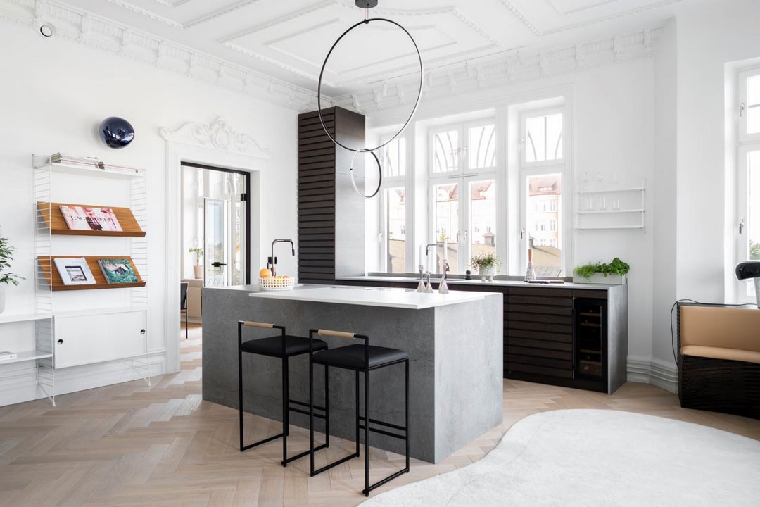 斯德哥尔摩独特公寓 | 黑白装饰的视觉冲击-5