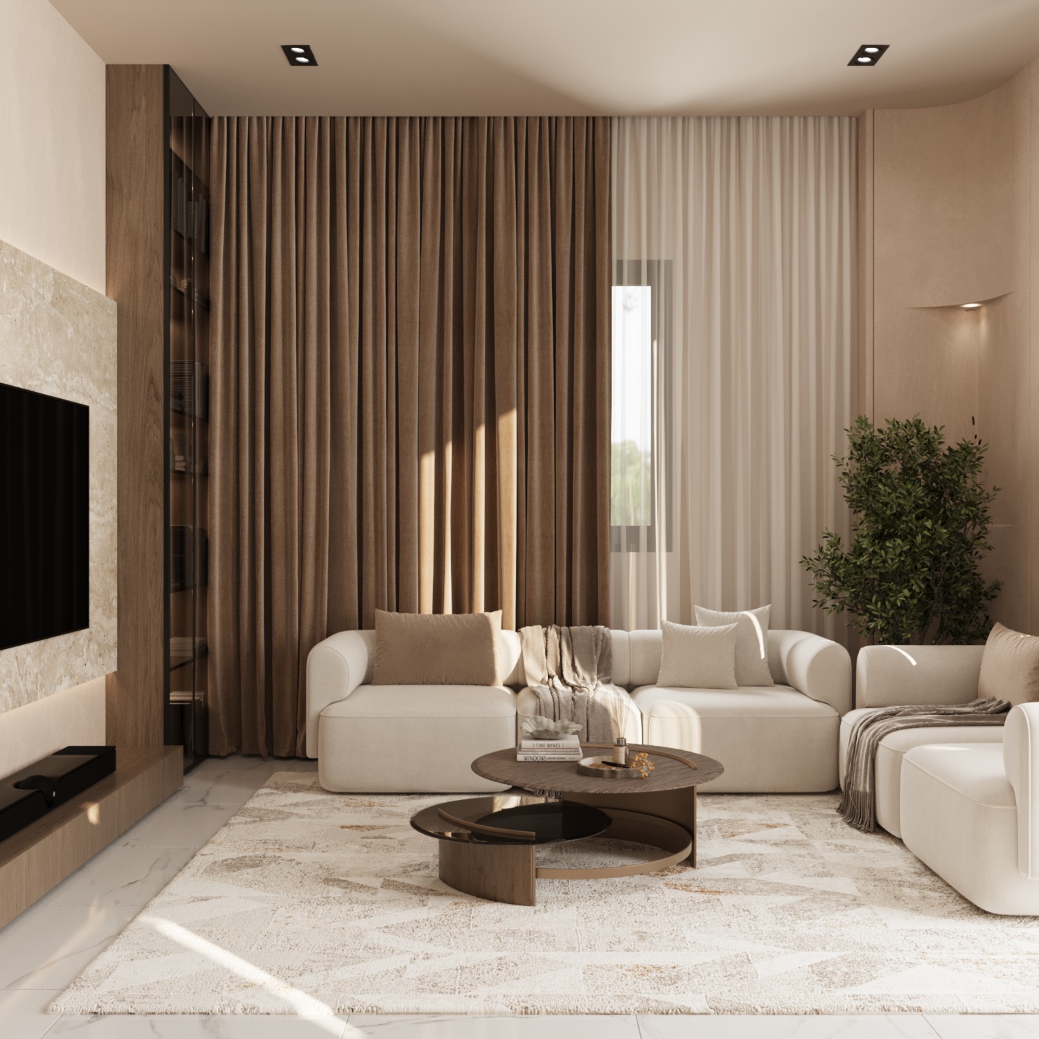 Modern Luxury living with open kitchen-0