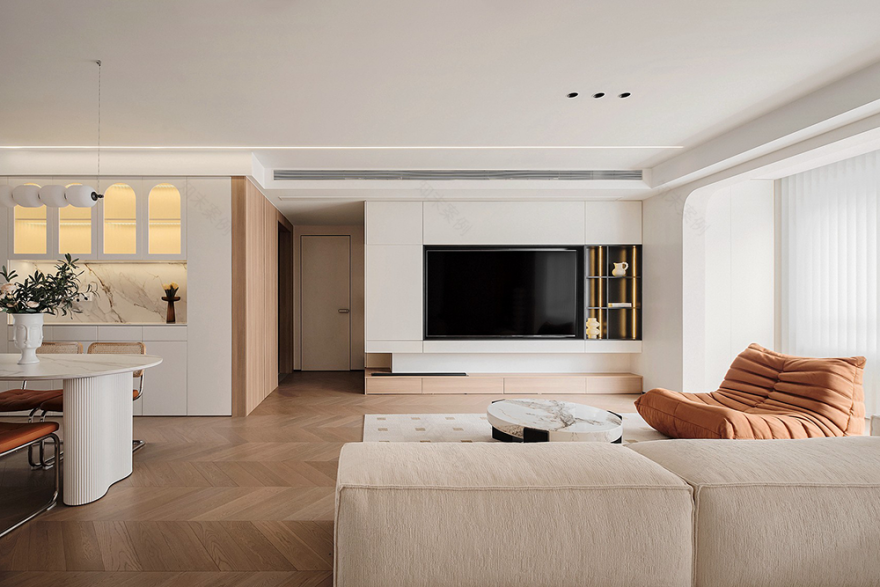 南京·棠宁府简约奶油艺术漆住宅丨中国南京丨大漠设计-11