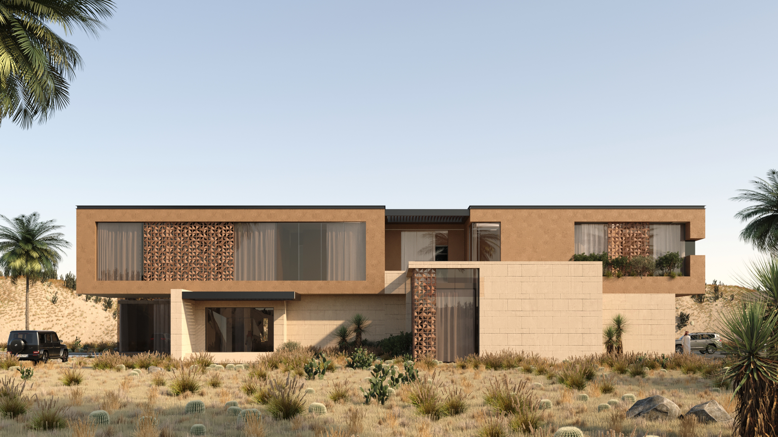 AlAkeel 私人别墅丨沙特阿拉伯利雅得丨Yallow line,Plustudios-5