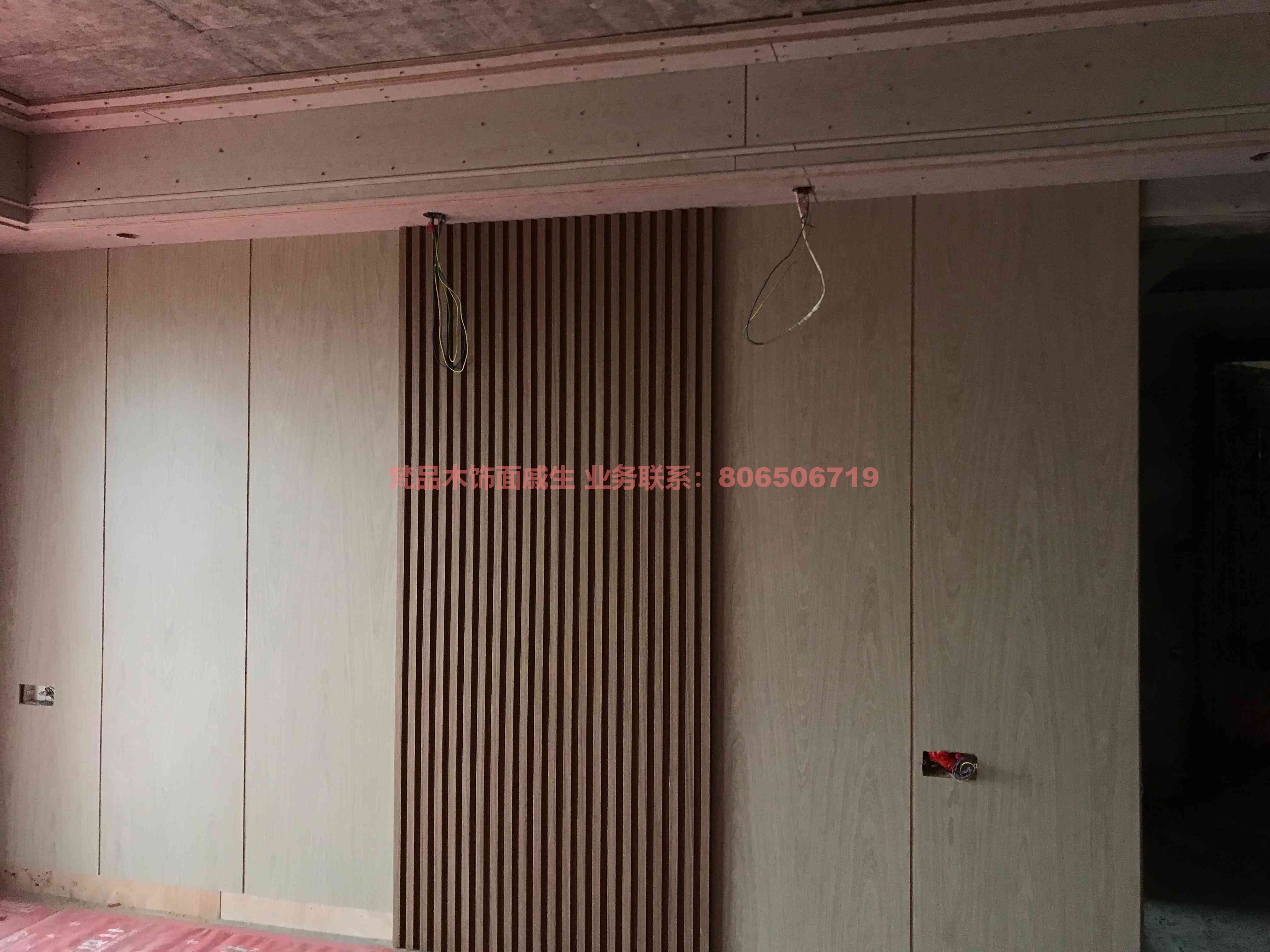 科定梵品木饰面现场格栅工艺展示-5