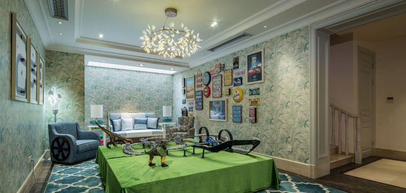 简美风格中的蓝金搭配——桃花源别墅G户型售楼处设计-16