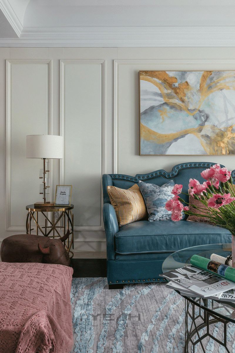 中南雅苑 | 140m² | 美式风格 | 奶油蓝与火烈鸟粉的完美融合-3