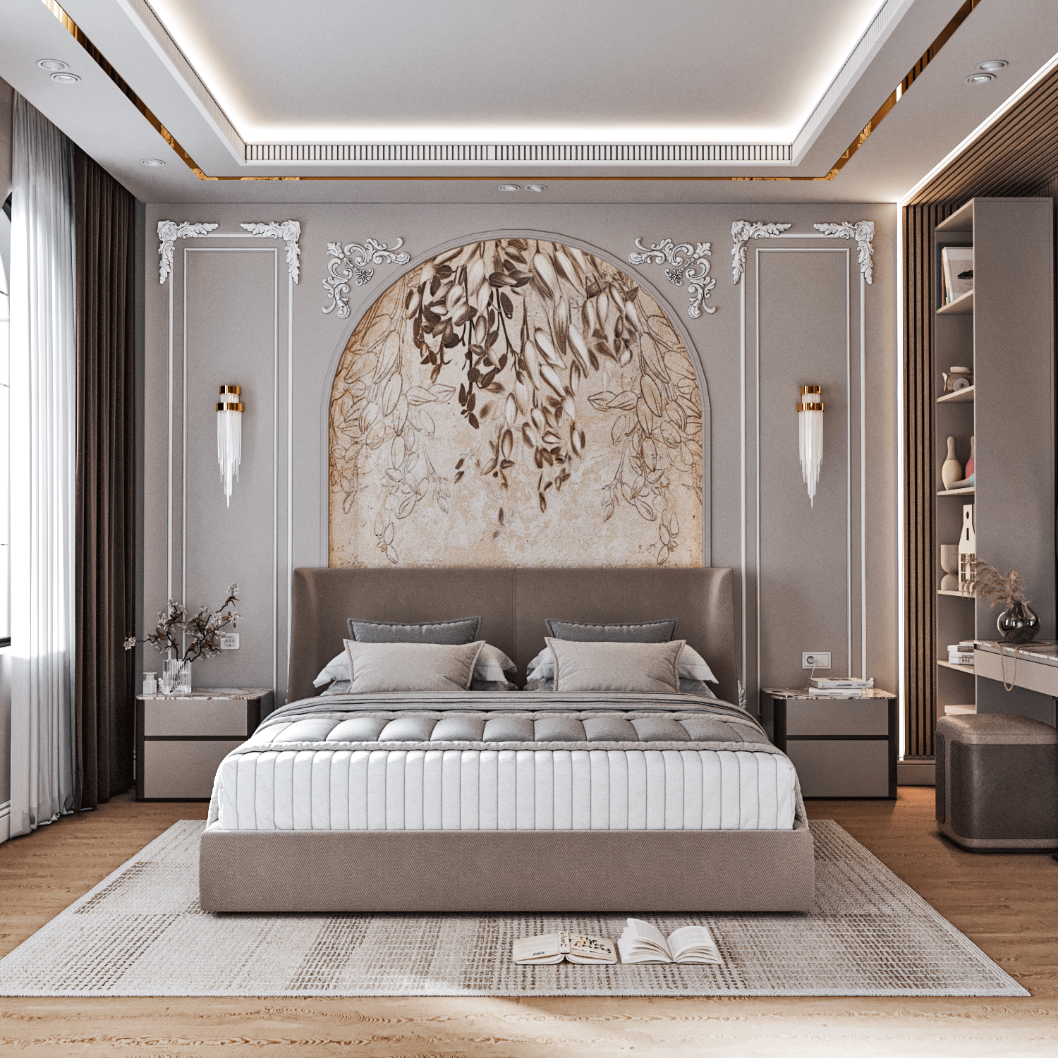 全新经典主卧套房（注：Master Bed Room常见较正式表达是Master bedroom suite 即主卧套房 ，这里结合语境按此处理） 丨Safaa Al  astal-0