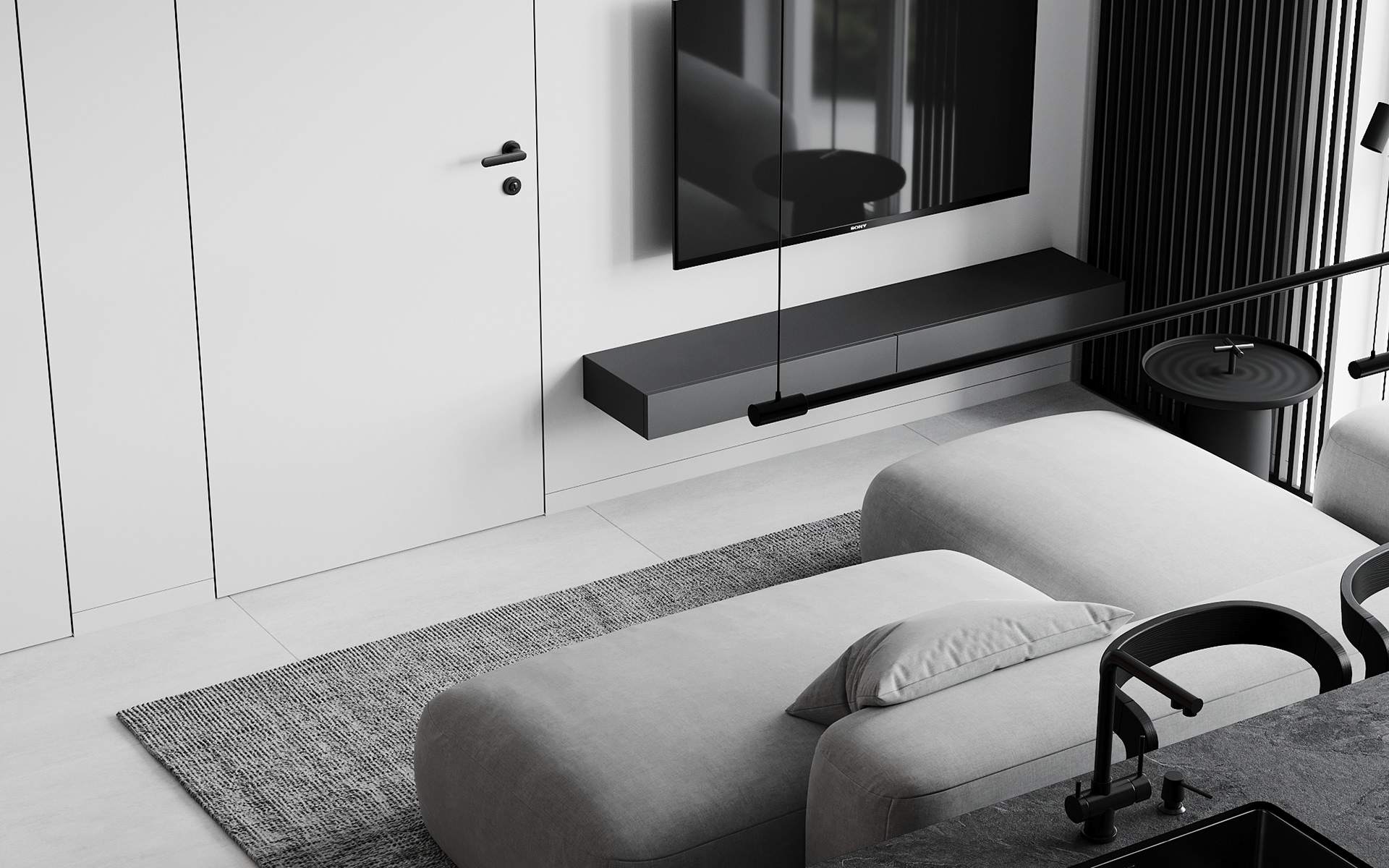 黑白简约，现代空间设计！-2