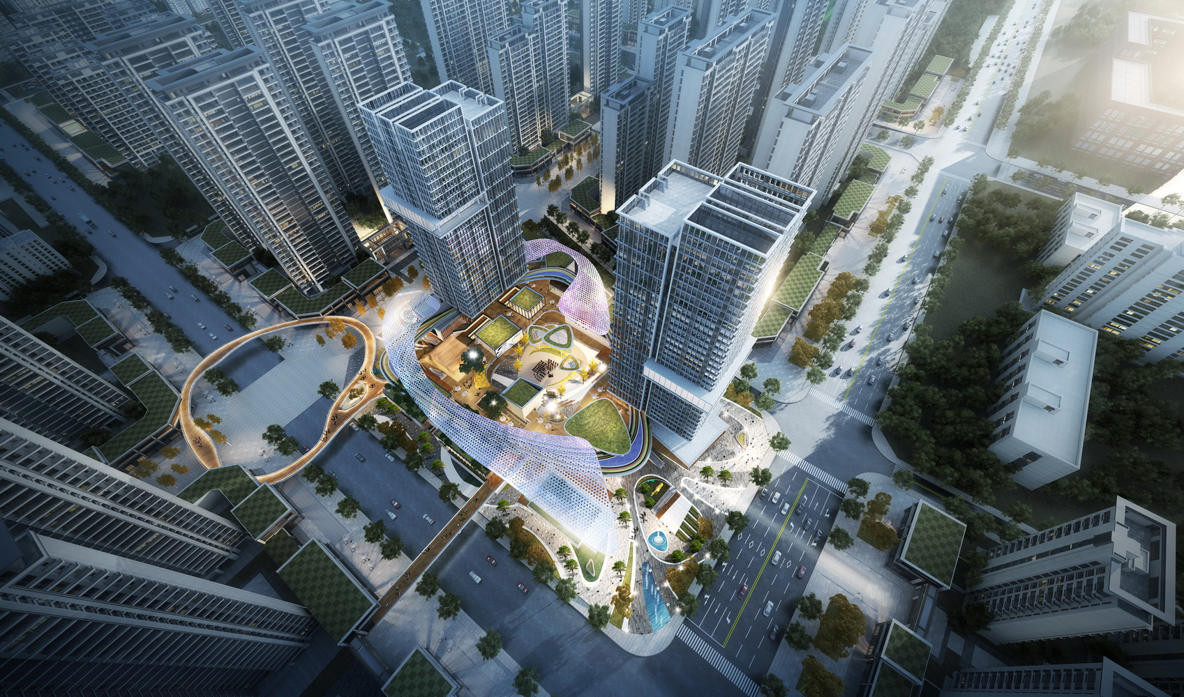 现代商业街综合体SU模型-3