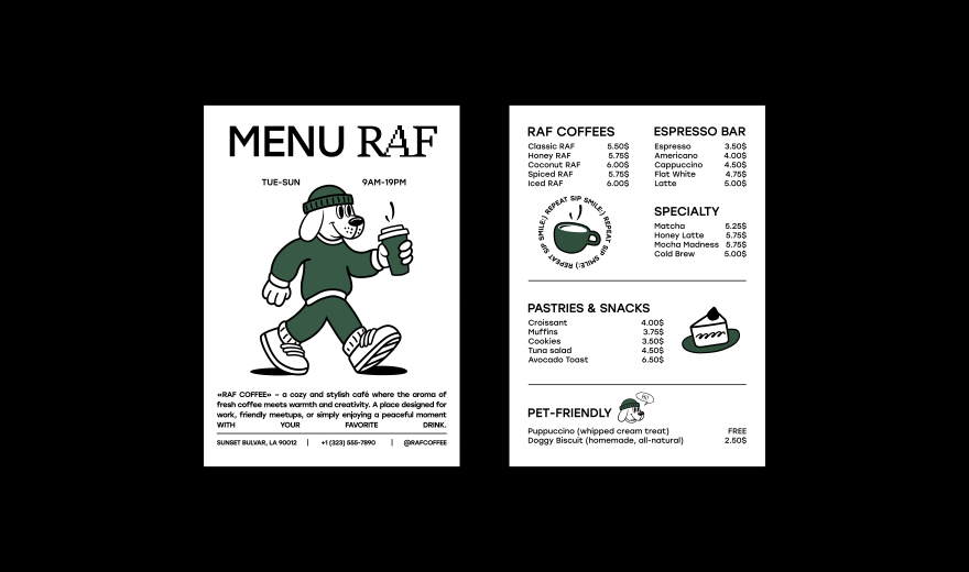 皇家空军·咖啡店品牌塑造
注:RAF一般指英国皇家空军(Royal Air Force),这里结合语境以其为基础进行翻译 丨UkraineKyiv-25