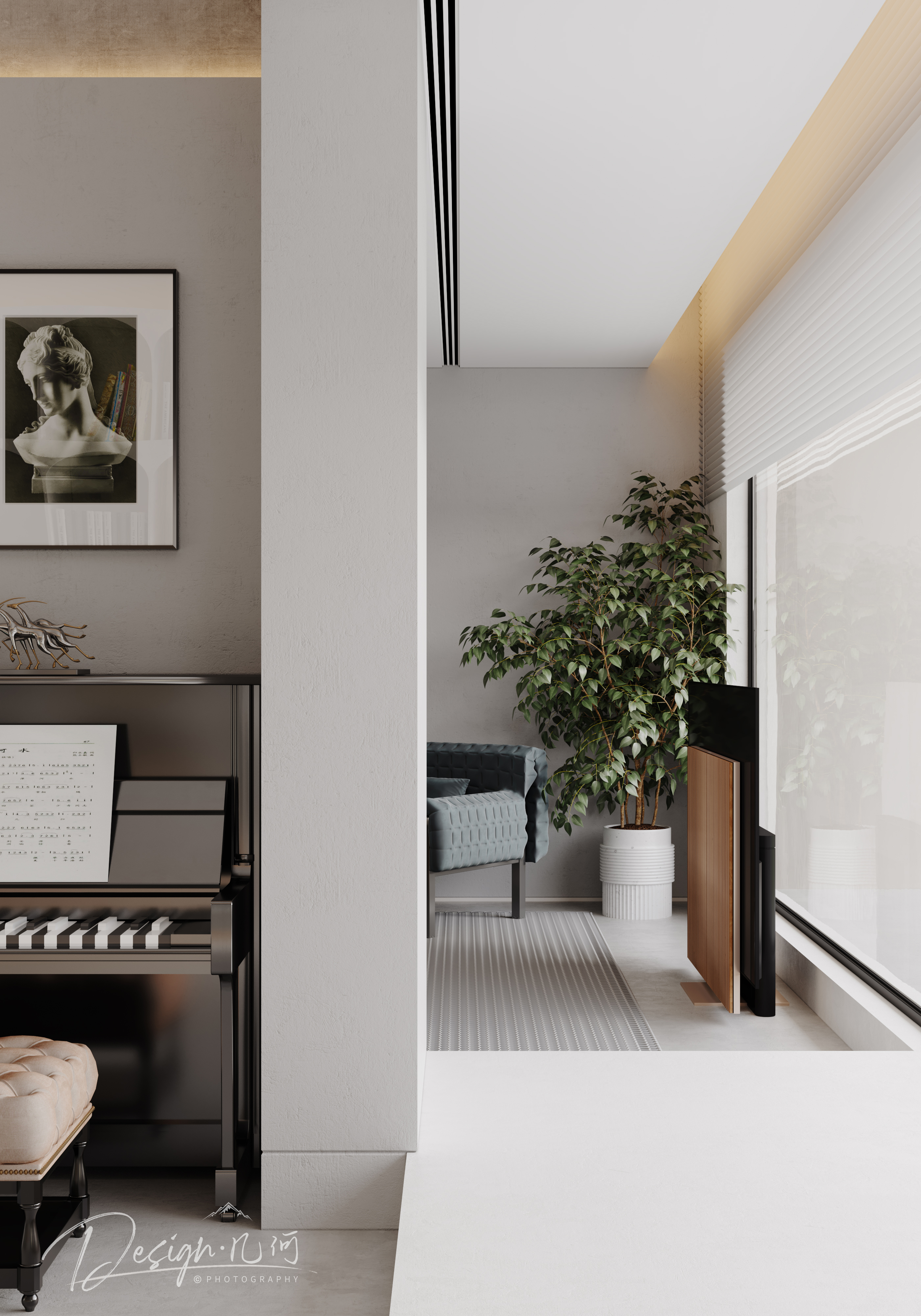 几何空间视觉表现 | 国建翠园现代客餐厅-5