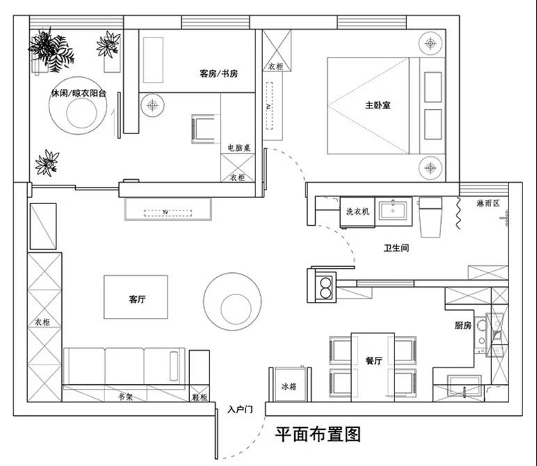 昆明装修公司恒阁装饰|68平简约风小户型二居室，紧凑实用还很好看-1